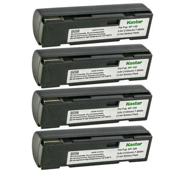 Kastar 4-Pack Battery Replacement for Fujifilm NP-100 NP100 FNP100 Batttery, Fujifilm DS260, DS-260HD, DX-9, Finepix MX-500, MX500, Finepix MX-600, MX600, Finepix MX-600 Zoom, MX600 Zoom Camera