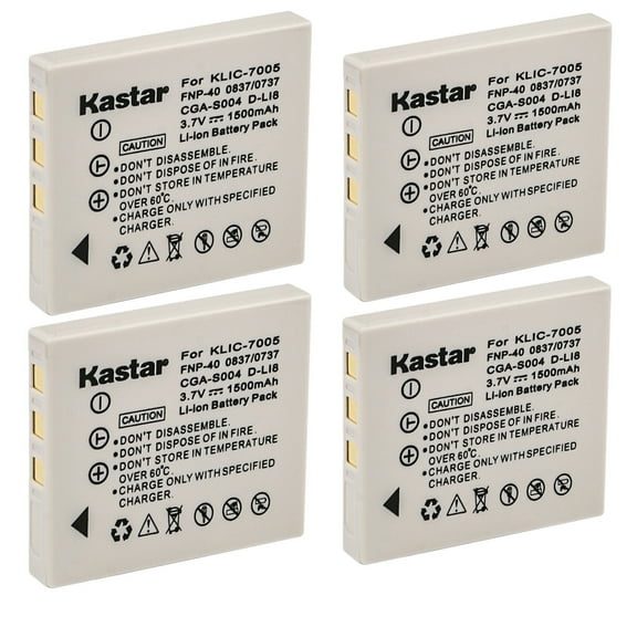 Kastar 4-Pack Battery Replacement for Panasonic DMW-BCB7, CGA-S004, CGA-S004A, CGA-S004A/1B, CGA-S004E/1B Battery, Panasonic DE-992, DE-992a Charger, Panasonic Lumix DMC-FX2, Lumix DMC-FX7 Camera