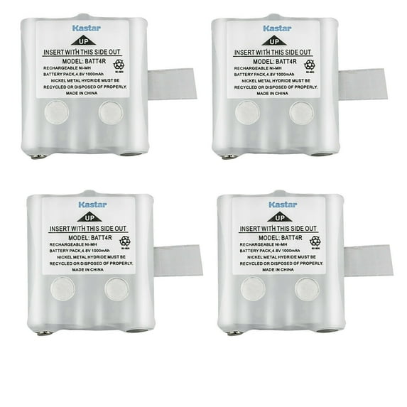 Kastar 4-Pack Battery Replacement for Midland BATT4R, BATT-4R, AVP-2, AVP2 and Midland G223 G-223, G225 G-225, G226 G-226, G227 G-227, G300 G-300, G300M G-300M, G500 G-500, GXT-200, GXT-250, GXT-255