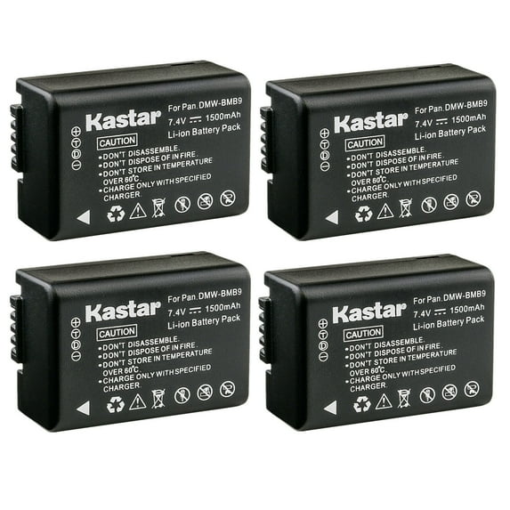 Kastar 4-Pack Battery Replacement for Panasonic DMW-BMB9, DMW-BMB9E, DMW-BMB9PP, Lumix DMC-FZ40, DMC-FZ45, DMC-FZ47, DMC-FZ48, DMC-FZ60, DMC-FZ62, DMC-FZ70, DMC-FZ72, DMC-FZ100, DMC-FZ150 Camera