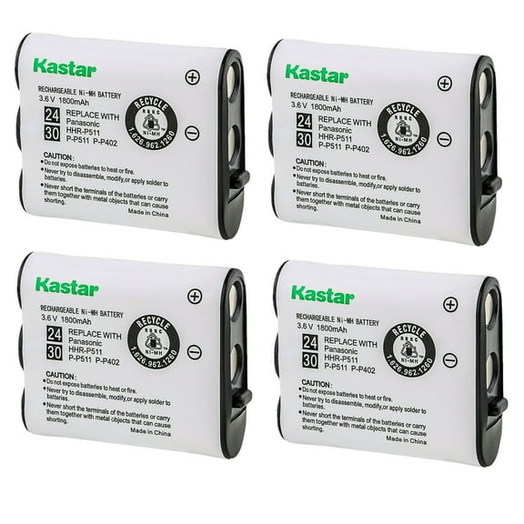 Kastar 4-Pack Battery Replacement for Panasonic TYPE 24 P511 P-P511 PP511 P-P511A PP511A PP511A/1B HHR-P511, Panasonic TYPE 30 HHR-P402 HHRP402 HHR-P402A HHRP402A N4HKGMA0001 N4HKGMA00001 Battery