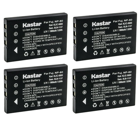 Kastar 4-Pack Battery Replacement for Traveler DC-5300 DC-5390 DC-6300 DV-5000 DV-5070 HD 10x, POLAROID PR-108DG DVC-00725F PDC-3370, JAZZ HD Camera HDV178 HDV188 HDV205 DV177 DV169 DV179