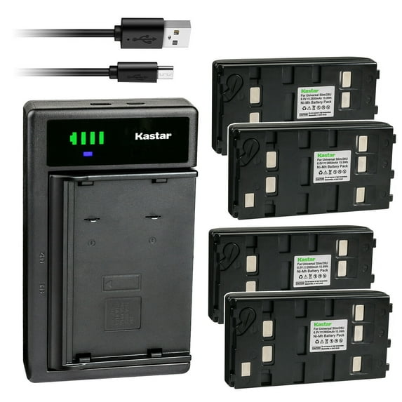 Kastar 4-Pack Battery and Smart USB Charger Compatible with JVC GR-DVA1 GR-DVA1U GR-DVF1 GR-DVF10 GR-DVF10U GR-DVF20 GR-DVF20U GR-DVF25 GR-DVF3 GR-DVF7 GR-EX1 GR-EX7 GR-EZ1U GR-FX10 GR-FX11 GR-FX16