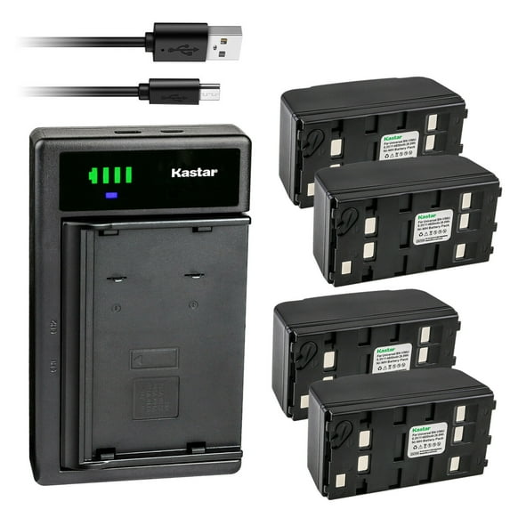 Kastar 4-Pack Battery and Smart USB Charger Replacement for Minolta C-512, Interstate CAM0885, Polaroid PR632H, Radio Shack 23-288, RV4019 Camcorder