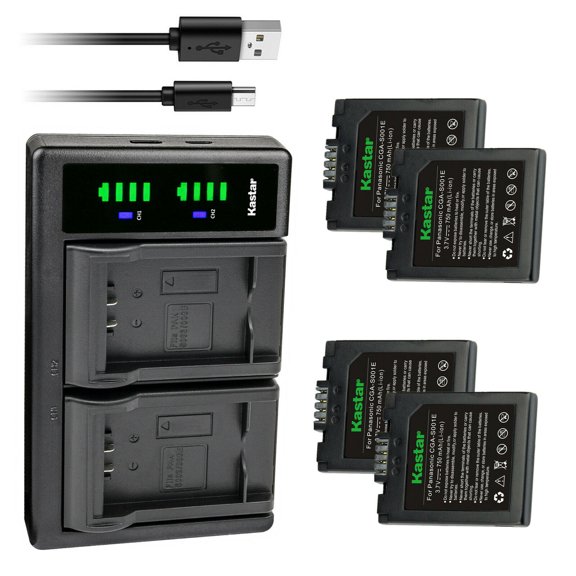 Kastar 4-Pack CGA-S001 Battery and LTD2 USB Charger Compatible with Panasonic DMC-F1, DMC-F1B, DMC-F1K, DMC-F1S, DMC-F1PP, DMC-F1E-S , DMC-FX1, DMC-FX1BS, DMC-FX1EG, DMC-FX1EG-A, DMC-FX1EG-R Camera