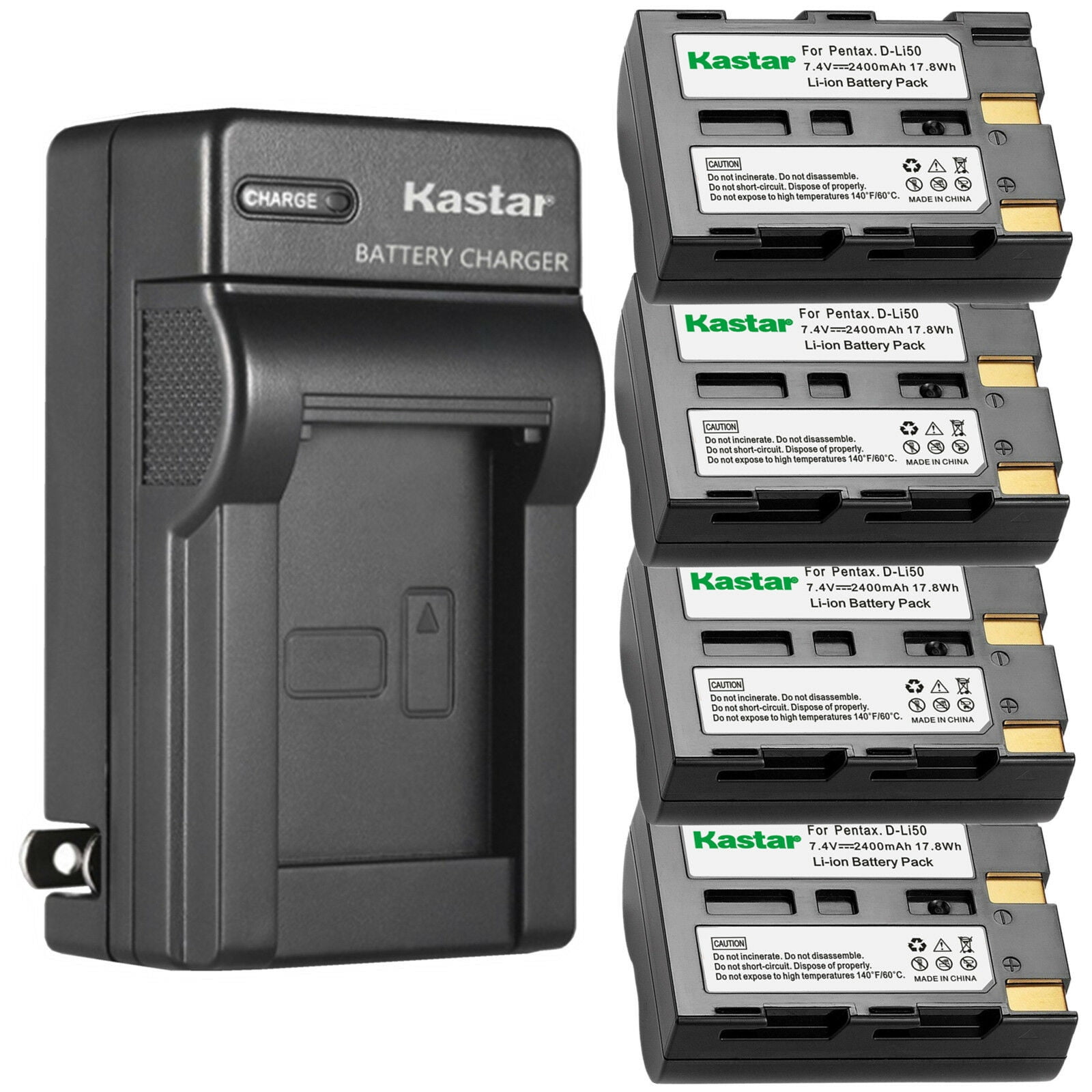 Batería D-Li50 (1600mAh, 7.4 V, iones de litio) de repuesto para cámaras digitales Pentax y Konica Minolta - Compatible con Pentax K10D, Pentax K20D, Sigma SD1, Pentax K10, Sigma SD15, Sigma