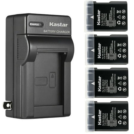 Kastar 4-Pack EN-EL14 Battery and AC Wall Charger Replacement for Nikon BG-2G 905-19023-00000-01, D5500/D5600, BG-2T 905-19034-00000-01, D5500/D5600, BG-2TIR 905-19035-00000-01