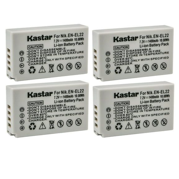 Kastar 4-Pack EN-EL22 Battery Replacement for Nikon EN-EL22 ENEL22 Battery, MH-29Charger, Nikon 1 J4 Digital Camera, Nikon 1J4 Digital Camera, Nikon 1 S2 Digital Camera, Nikon 1S2 Digital Camera