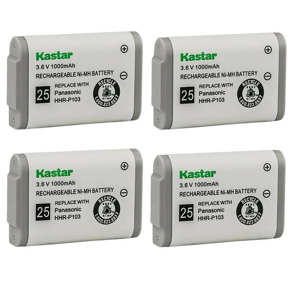 Kastar 4-Pack HHR-P103 Battery Replacement for Radio Shack EP5962 EP5995 HHR-P103 102 103 249 TL76008 V-TECH 80-0429-00-00 8004290000 80-5808-00-00 8058080000 80-5596-00 80559600 80-5654-00 80565400