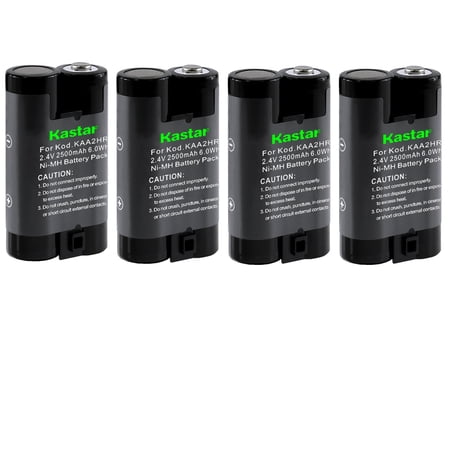 Kastar 4-Pack KAA2HR Battery Replacement for KAA2HR, KAA2HR-0, 1148683, b-9576, BCD1064, BP-DM10, BP-KDX, BP-NH10, DC3772, DMKA2, DRKAA2RES, ER-D600, F-241M, F241M Battery, Kodak K4500 Charger