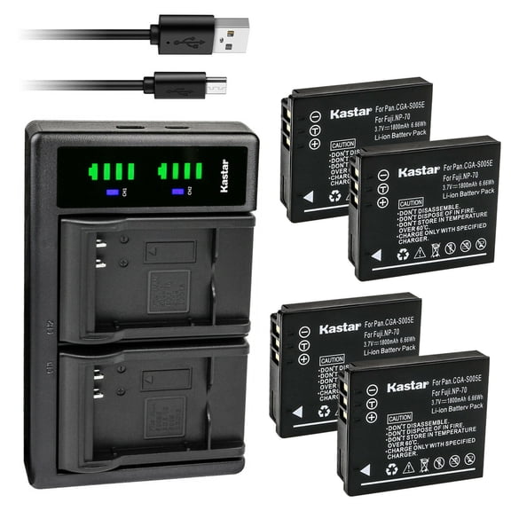 Kastar 4-Pack LB080 Battery and LTD2 USB Charger Replacement for Kodak LB-080 Battery, Kodak PIXPRO SP1, PIXPRO SP1 HD, PIXPRO SP360, PIXPRO SP360 4K, PlaySport Zx5, SP1-YL3, PIXPRO ORBIT360 4K Camera