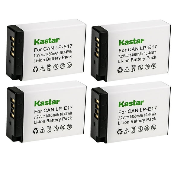 Kastar 4-Pack LP-E17 Battery 7.2V 1450mAh Replacement for Canon LP-E17 LP-E17H, 9967B02 Battery, Canon BG-E18, BG-E18 IR Battery Grip, Canon EOS 750D, EOS 760D, EOS 800D, EOS 850D, EOS 8000D Camera