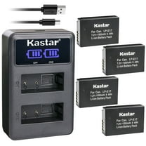 Kastar 4-Pack LP-E17 Battery and LED2 USB Charger Compatible with Canon EOS 250D, EOS 750D, EOS 760D, EOS 800D, EOS 850D, EOS 8000D, KISS X8i, KISS X9i, Rebel SL2, EOS RP Mirrorless Digital Camera