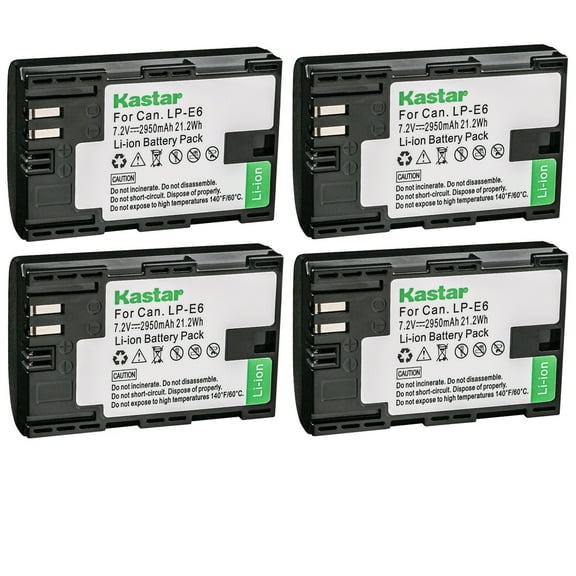 Kastar 4-Pack LP-E6 Battery Replacement for Z CAM E2C Professional 4K Cinema Camera, Marshall On-Camera HDMI Monitor, IKAN On-Camera HDMI Monitor