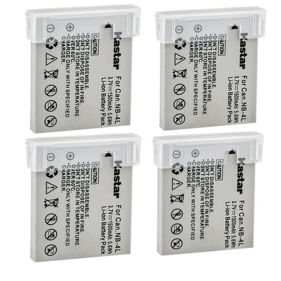 Kastar 4-Pack NB-4L Battery Replacement for Canon PowerShot SD750, PowerShot SD780 IS, PowerShot SD940 IS, PowerShot SD960 IS, PowerShot SD970 IS, PowerShot SD1000 Camera