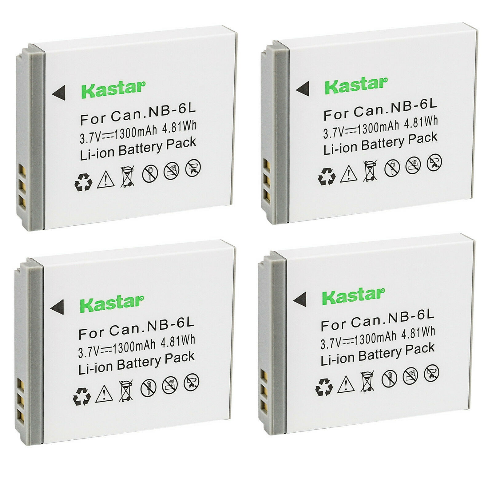 4-Pack NB-6L Replacement Batteries For Canon PowerShot SX530 HS, SX540 HS, SX610 HS, SX710 HS