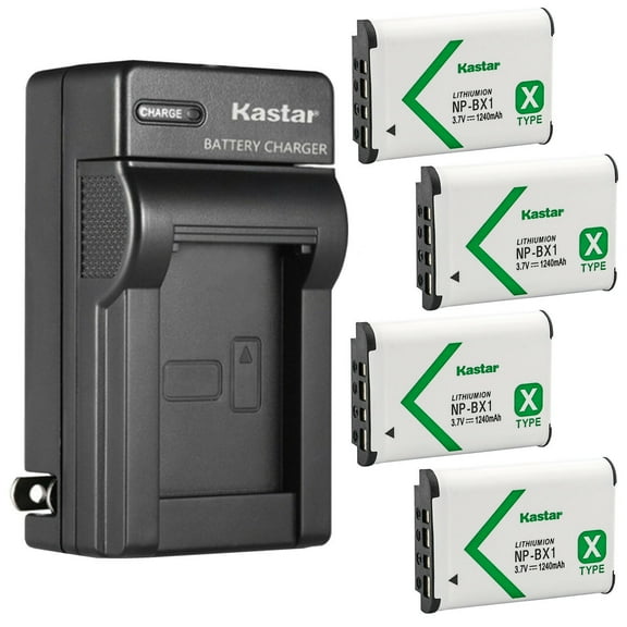 Kastar 4-Pack NP-BX1 Battery and AC Wall Charger Replacement for Sony Cyber-shot DSC-RX100M5 (RX100 V), Cyber-shot DSC-RX100M6 (RX100 VI), Cyber-shot DSC-RX100M7 (RX100 VII), Cyber-shot DSC-WX300
