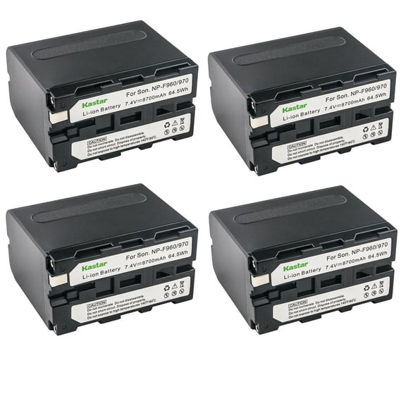 Kastar 4-Pack NP-F970 Battery 7.4V 8700mAh Replacement for Sony DCR-TR7000 DCR-TR7100 DCR-TR8000 DCR-TR8100 DCR-TRU47 DCR-TRV103 DCR-TRV110 DCR-TRV120 DCR-TRV125 DCR-TRV130 DCR-TRV203 Camera