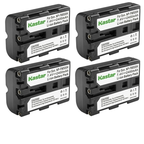 Kastar 4-Pack NP-FM500H Battery 7.4V 2400mAh Replacement for Sony Alpha α57 a57, SLT-A57, SLT-A57K, SLT-A57M, SLT-A57Y, Alpha α58 a58, SLT-A58, SLT-A58V, Alpha α65 a65, SLT-A65, SLT-A65V Camera