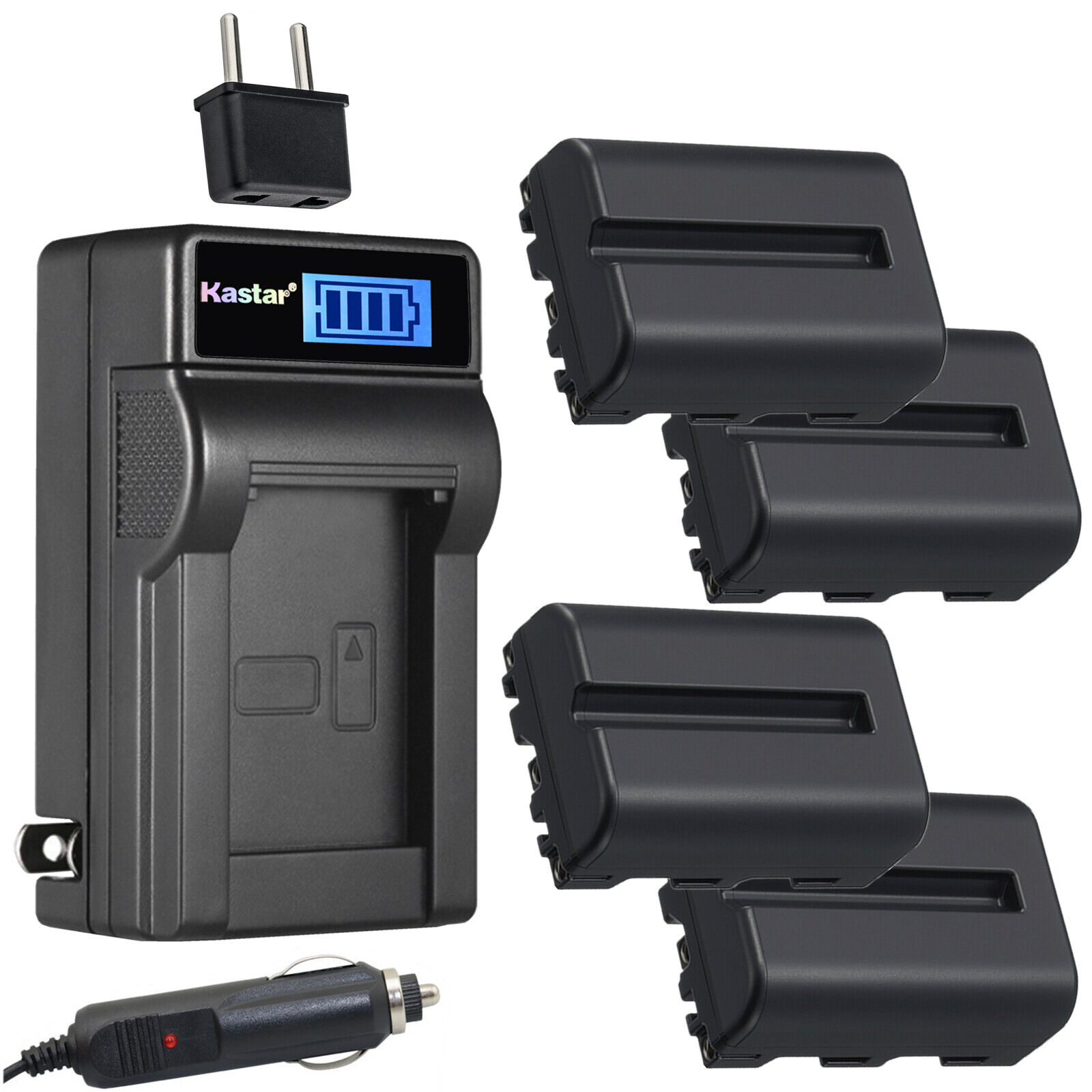 DSTE 2x Batteria NP-FM500H + Caricabatterie Doppio USB LCD – Kit Per Sony Alpha A200, A300, A350, A700, A58, A99