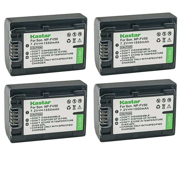 Kastar 4-Pack NP-FV50 Battery Replacement for Sony HDR-PJ230, HDR-PJ260, HDR-PJ26, HDR-PJ30, HDR-PJ320, HDR-PJ330, HDR-PJ340, HDR-PJ340E, HDR-PJ350, HDR-PJ380, HDR-PJ390, HDR-PJ420, HDR-PJ50 Camera