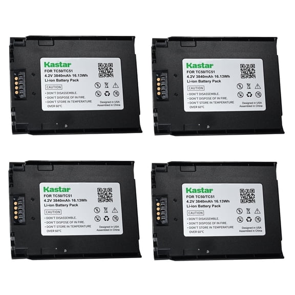 Kastar 4-Pack Replacement Battery, Compatible with Zebra BT-000314 BT-000314A BT-000314-01 for TC51 TC52 TC56 TC57 TC51HC TC52X TC510 TC520 Series Handheld Barcode Scanners