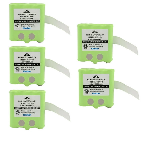 Kastar 5-Pack Battery Replacement for Midland BATT8R, Motorola BNH370 KEBT072 KEBT 072 KEBT072A KEBT-072-A KEBT-072-B M370H1A TalkAbout FV700R TalkAbout SX700 SX700R TalkAbout SX700R TalkAbout SX710