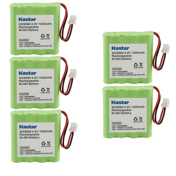 Kastar 5-Pack Battery Replacement for Summer Infant Wide View 2.0 Baby Video Monitor with 5-inch Screen and Wide View Camera Model 29580, Summer Infant Dual View Digital Color Video Baby Monitor 29610