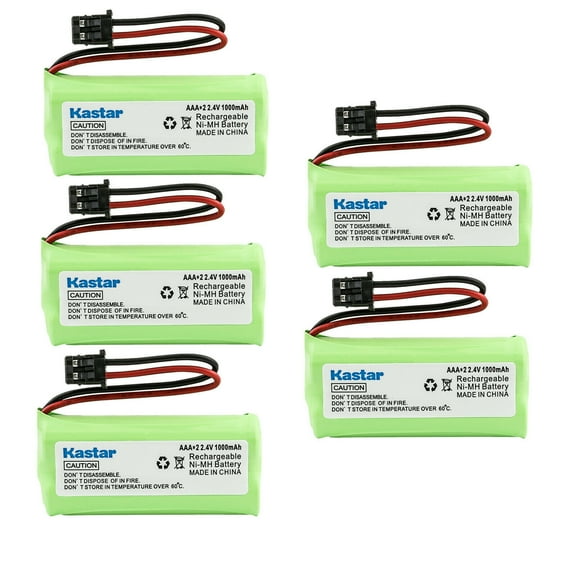 Kastar 5-Pack Battery Replacement for Uniden BT-1008 BT-1016 BT-1019 BT-1021 BT-1025 BBTG0645001 BBTG0734001 BBTG0847001 65AAAH2BMS, Uniden DECT TEL10204 1780-2 DWX207 WX12077 WXI2077