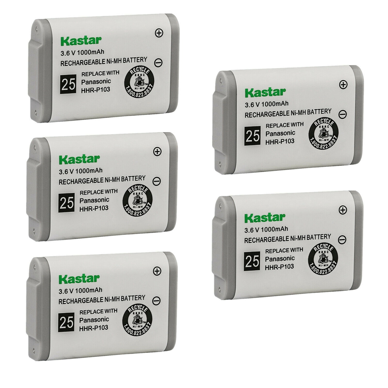 Kastar 5-Pack HHR-P103 Battery Replacement for Dantona BATT-103 BATT103 ...