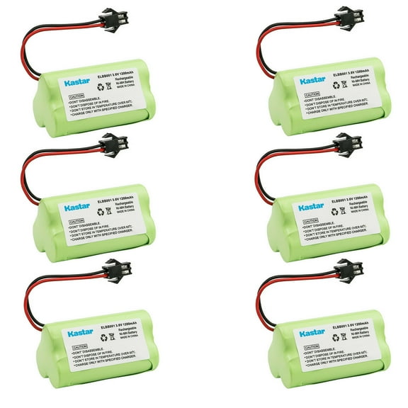 Kastar 6-Pack 3.6V 1200mAh Ni-MH Battery Replacement for Exit Sign Emergency Light Battery Lithonia ELBB001, Lithonia EU2 LED, Battery Guy 18626, OSI OSA257, OSA-257, OSA230, Unitech AA900MAH AA700MAH
