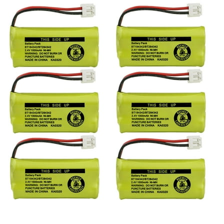 Kastar 6-Pack BT184342 / BT284342 Battery Replacement for AT&T BT6010 BT-6010 BT8000 BT-8000 BT8001 BT-8001 BT8300 BT-8300 BT18433 BT-18433 BT184342 BT-184342 BT28433 BT-28433 BT284342 BT-284342