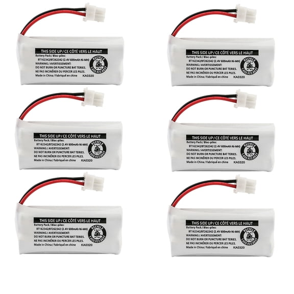 Kastar 6-Pack Battery Replacement for Vtech BT162342 BT262342 BT266342 BT183342 BT283342 2SN-AAA40H-S-X2 Battery and V-tech SN6107 SN1196 SN1197 SN6196 SN6196-2 SN6197 SN6197-2 Handset Phone