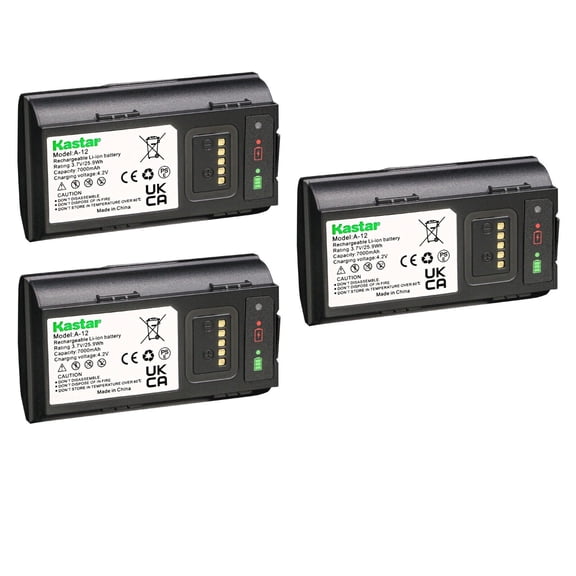 Kastar A12 Battery 3-Pack 3.7V 7000mAh Replacement for Arlo A-12 308-50025-03 A6E31BA7014F7 VMA2400 AVD2001 AVD2001B FC9C98018288 ABY11CKS016CD 272-50114-01, Arlo Essential Wire-Free Video Doorbell