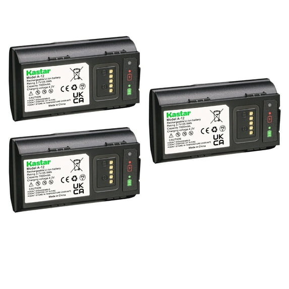 Kastar A12 Battery 3-Pack 3.7V 7000mAh Replacement for Arlo A-12 308-50025-03 A6E31BA7014F7 VMA2400 AVD2001 AVD2001B FC9C98018288 ABY11CKS016CD 272-50114-01, Arlo Essential Wire-Free Video Doorbell
