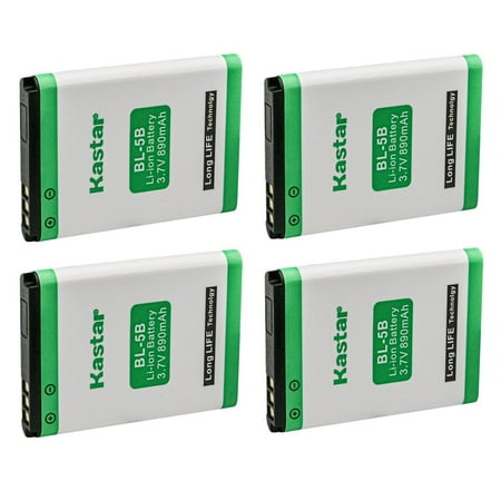 Kastar BL-5B Battery 4-Pack Replacement for Tecsun X3 FM RADIO WITH MP3, Tecsun A3 FM RADIO WITH MP3, Tecsun A5 DIGITAL AUDIO PLAYER & RECORDER, X3 CAR CHARGER HANDSFREE CAR KIT SPEAKER SUN VISOR