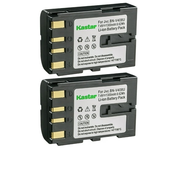 Kastar BN-V408 Battery 2-Pack Replacement for JVC BN-V408 BN-V408U BN-V408US BN-V416 BN-V416U BN-V416US BN-V428 BN-V428U BN-V428US BN-V438 BN-V438U BN-V438US BN-V856 BN-V856U BN-V856US Battery