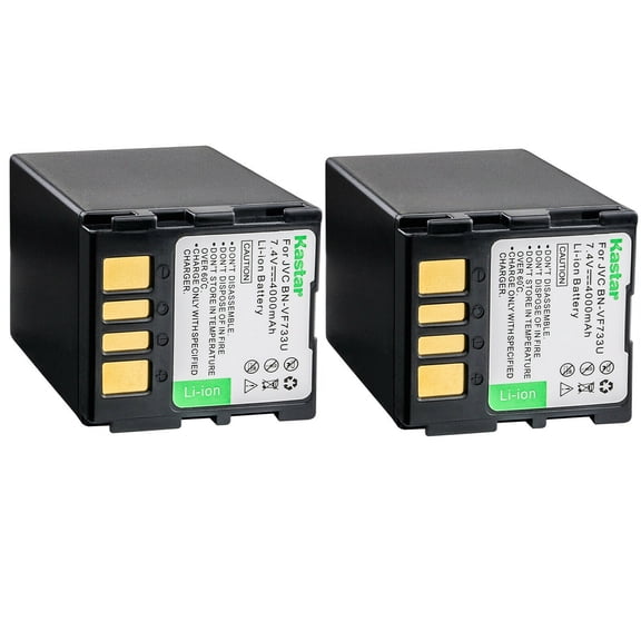 Kastar BN-VF733 Battery 2-Pack Replacement for JVC GR-D260EK GR-D260US GR-D270 GR-D270AC GR-D270AG GR-D270AH GR-D270AS GR-D270E GR-D270EG GR-D270EK GR-D270EW GR-D270EX GR-D270EY GR-D270EZ Camera