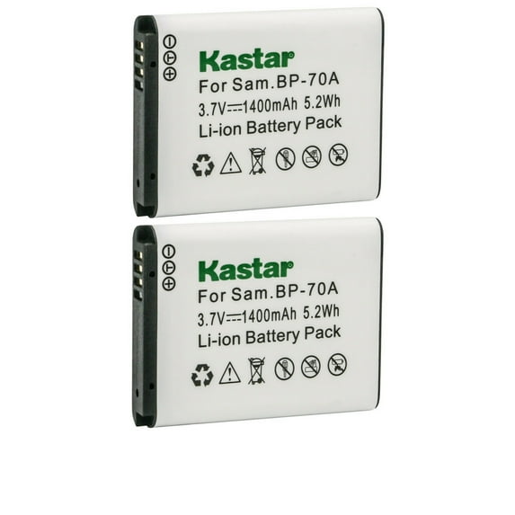 Kastar BP-70A Battery 2-Pack Replacement for Samsung ST72 ST73 ST75 ST76 ST77 ST78 ST79 ST80 ST88 ST89 ST90 ST91 ST93 ST94 ST95 ST96 ST6500 TL105 TL110 TL125 TL205 WB30F WB31F WB32F WB35F Camera