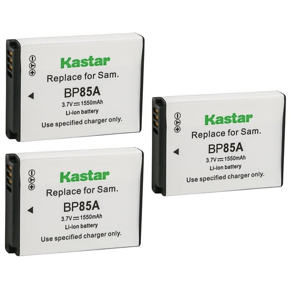 Kastar BP-85A Battery 3-Pack Replacement for Samsung EC-WB210ZBPRUS, PL210 , SH100 , ST200 , ST200F , WB210 , EC-PL210ZBPUUS, EC-SH100ZBPBUS, EC-SH100ZBPRUS, EC-SH100ZBPSUS Camera