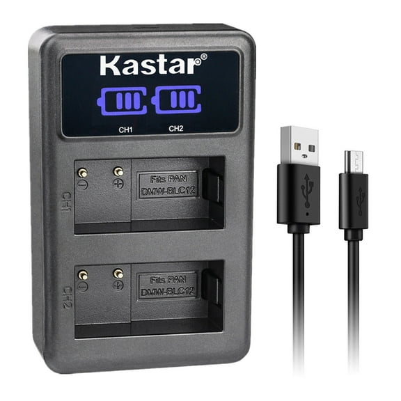 Kastar BP-DC12 LED2 USB Battery Charger Compatible with Leica BP-DC12 Battery, Leica BC-DC12 Charger, Leica V-Lux 4, Leica V-Lux 5, Leica Q (Typ 116), Leica Q-P Digital Camera