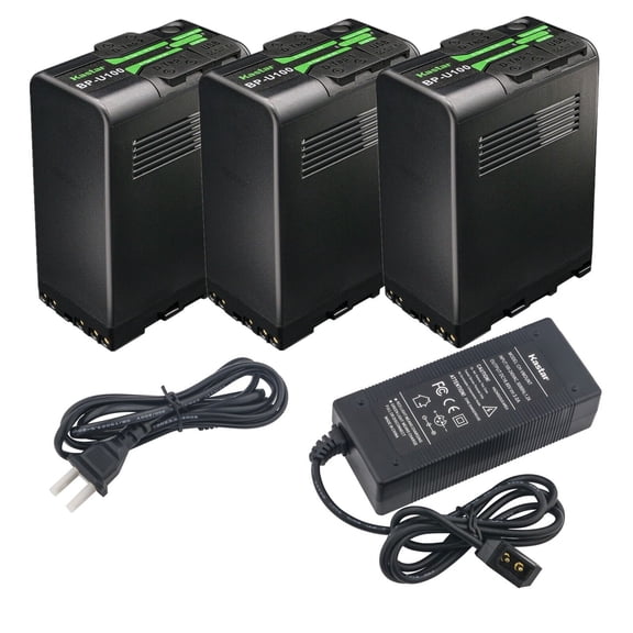 Kastar BP-U100 Battery 3 Pack and D-Tap Rapid Charger for Sony PXW-FS5 PXW-FS5K PXW-FS5M2 PXW-FS7 PXW-FS7K PXW-FS7M2 PXW-FS7M2K PXW-FX6 PXW-FX9 XDCAM PXW-FX9K PXW-X160 Camera