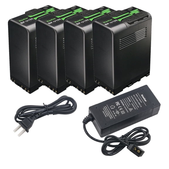 Kastar BP-U100 Battery 4 Pack and D-Tap Rapid Charger for Sony PXW-FS5 PXW-FS5K PXW-FS5M2 PXW-FS7 PXW-FS7K PXW-FS7M2 PXW-FS7M2K PXW-FX6 PXW-FX9 XDCAM PXW-FX9K PXW-X160 Camera