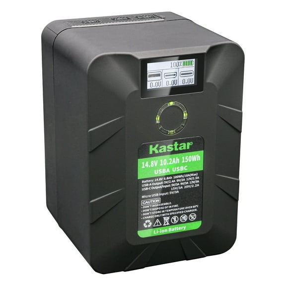 Kastar BP-Y150W V Mount / V Lock Battery 14.8V 10.2Ah / 150Wh Compatible with Blackmagic Design BMPCC 4K, BMPCC 6K Pro, URSA Mini Pro 4.6K G2 Digital Cinema Camera, URSA Mini Pro 4.6K Digital Cinema