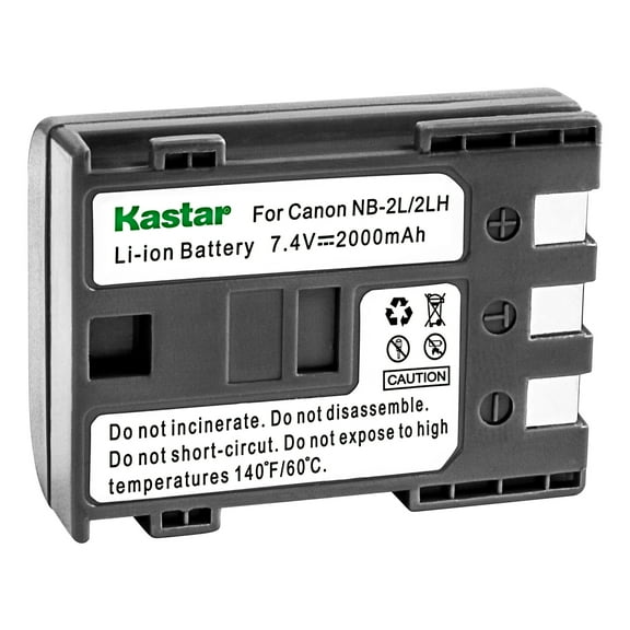 Kastar Battery (2-Pack) for Canon NB-2L NB-2LH NB-2L12 NB-2L14 NB-2L24 and PowerShot G7 G9 S30 S40 S45 S50 S60 S70 S80 DC410 DC420 VIXIA HF R10 HF R100 HF R11 EOS 350D 400D Digital Rebel XT Xti