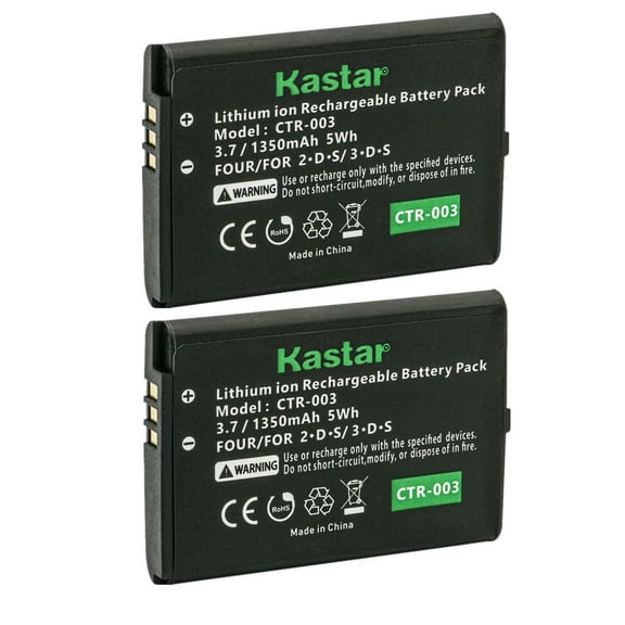 Kastar Battery 2-Pack Replacement for Nintendo 3DS CTR-003 Rechargeable Battery, Nintendo 2DS Game Console, Nintendo 3DS Game Console, Nin 3DS Game Console CTR003