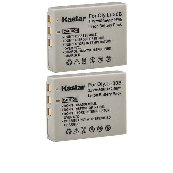 Kastar Battery 2-Pack Replacement for Olympus Li-30B Li30B Battery, Olympus Li-30C Li30C Charger, Olympus Stylus Verve Digital, Stylus Verve Digital S, µ-mini Digital, µ-mini Digital S Cameras