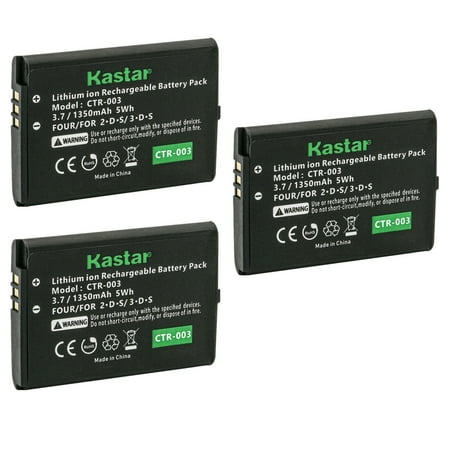 Kastar Battery 3-Pack Replacement for Nintendo 3DS CTR-003 Rechargeable Battery, Nintendo 2DS Game Console, Nintendo 3DS Game Console, Nin 3DS Game Console CTR003