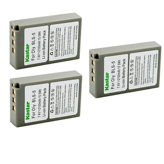 Kastar Battery 3-Pack Replacement for Olympus BLS-5, PS-BLS5 Battery, Olympus E-400, E-410, E-420, E-450, E-600, E-620, E-P1, E-P2, E-P3, E-PL1, E-PL1s, E-PL2, E-PL3, E-PL5, Stylus 1 Camera