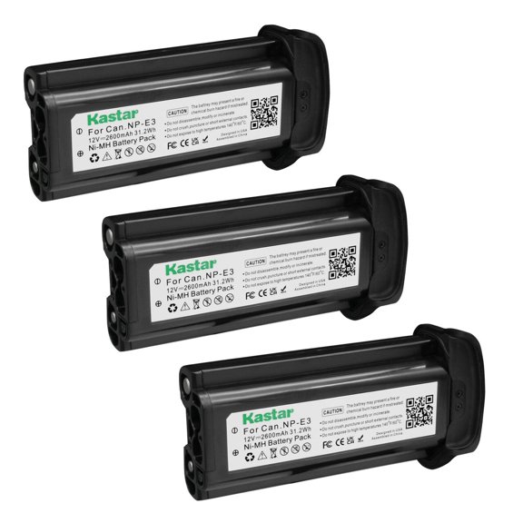 Kastar Battery 3-Pack Replacement for Canon NP-E3 Battery, Canon EOS 1D, EOS 1D Mark II, EOS 1D Mark II N, EOS 1Ds, EOS 1Ds Mark II Cameras